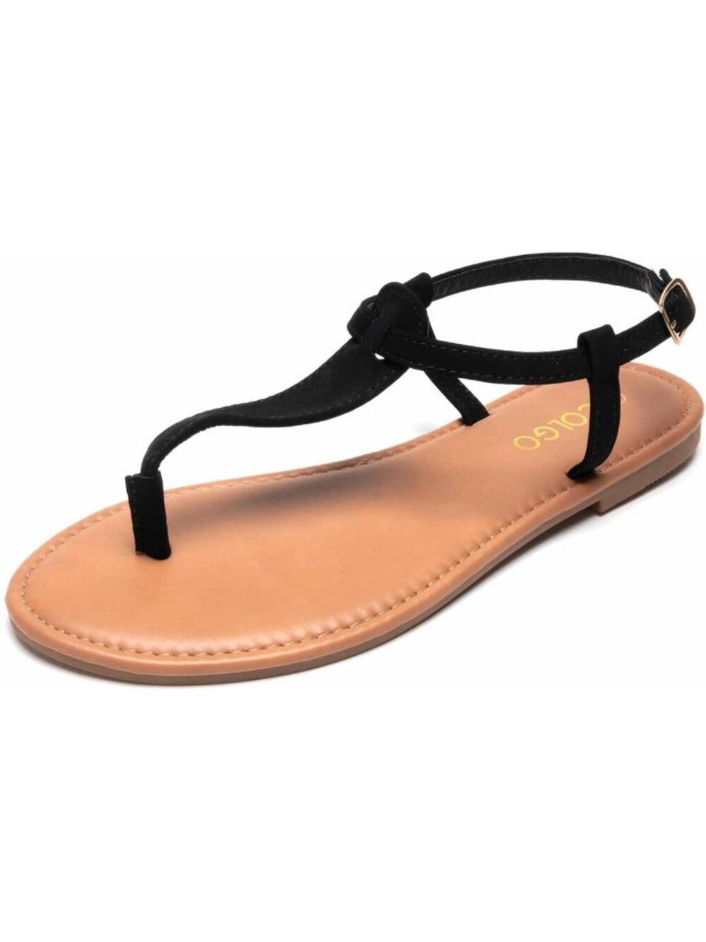 Stylish T-Strap Flat Sandals for Women, Adjustable Ankle Buckle, Summer Wedding